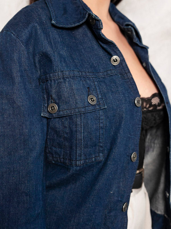 Vintage 90's Dark Women Denim Jacket - NorthernGrip