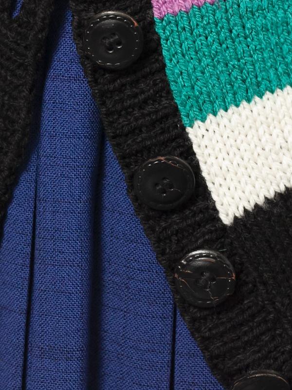 Vintage 80's Women Artsy Striped Cardigan - NorthernGrip