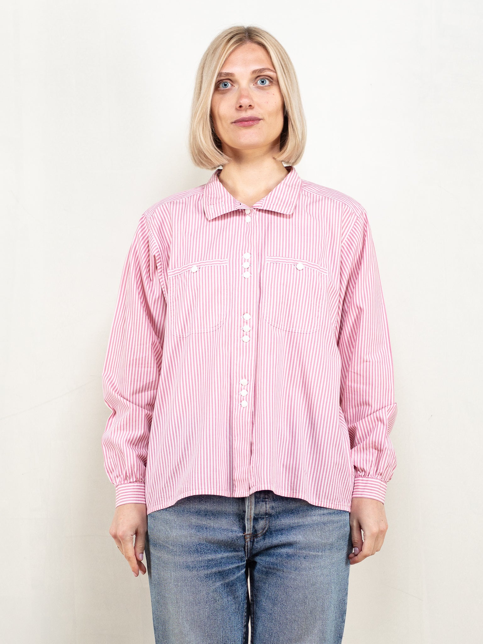 Online Vintage Store | 80's Women Striped Shirt | Northern Grip –  NorthernGrip