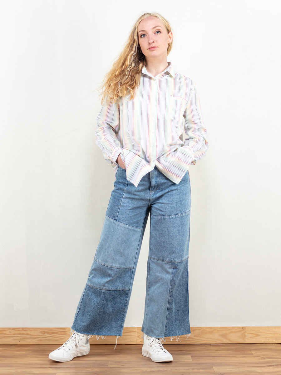 90s striped shirt online womens