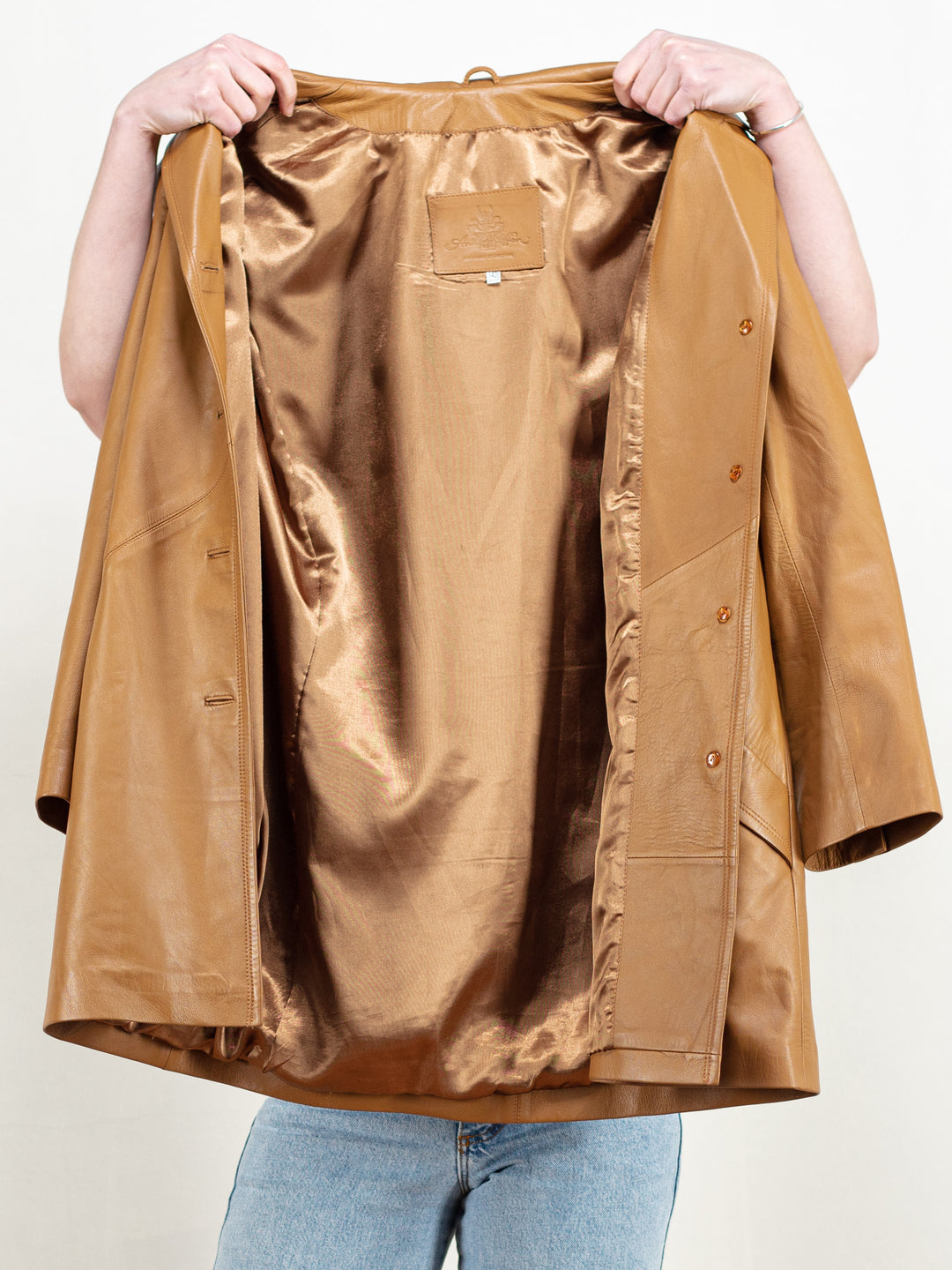 Vintage 80's Women Brown Leather Coat - NorthernGrip