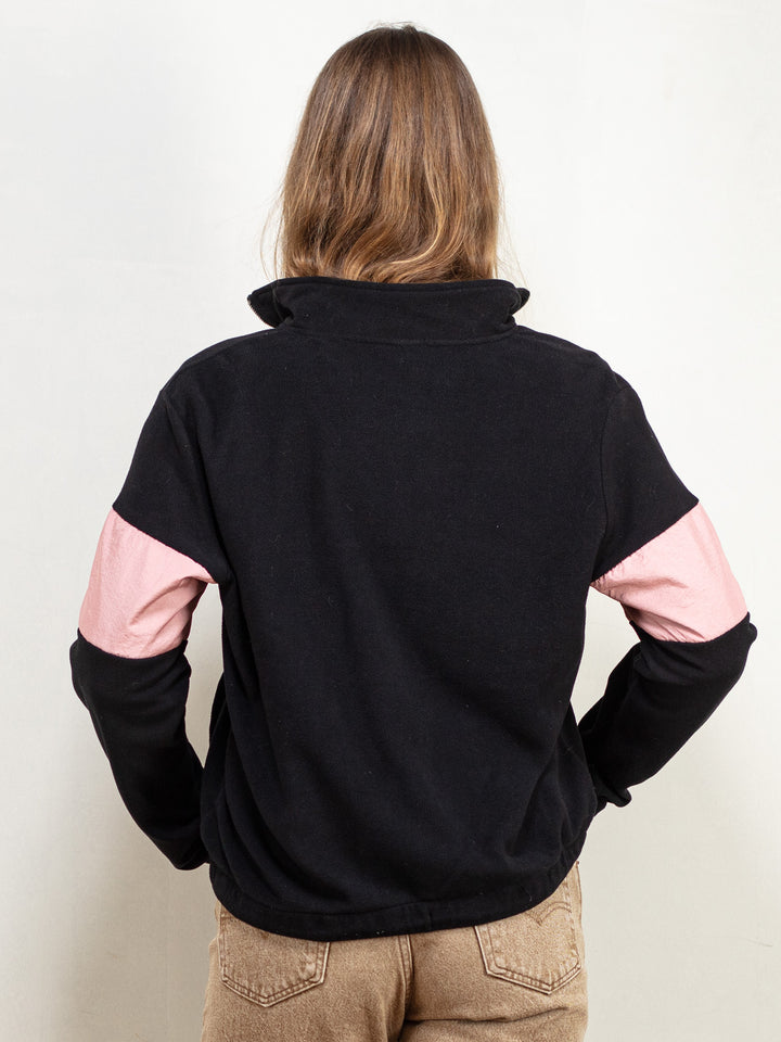 Vintage 90's Women Ellesse Half Zip Fleece in Black - NorthernGrip