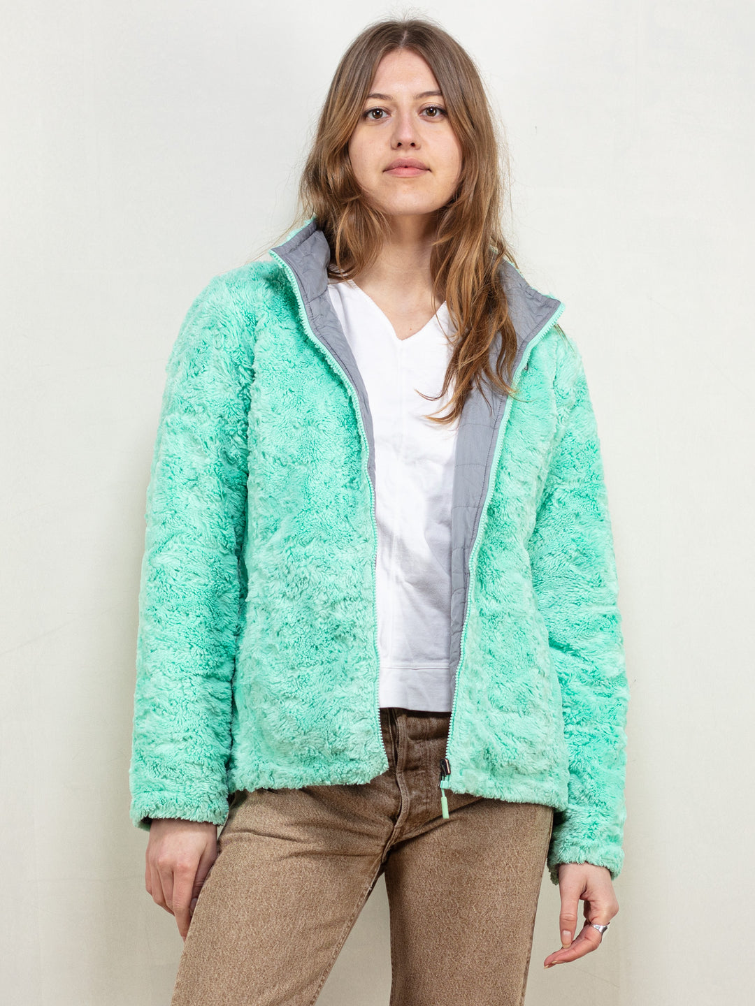 Vintage 00's Women North Face Full Zip Fleece in Green - NorthernGrip