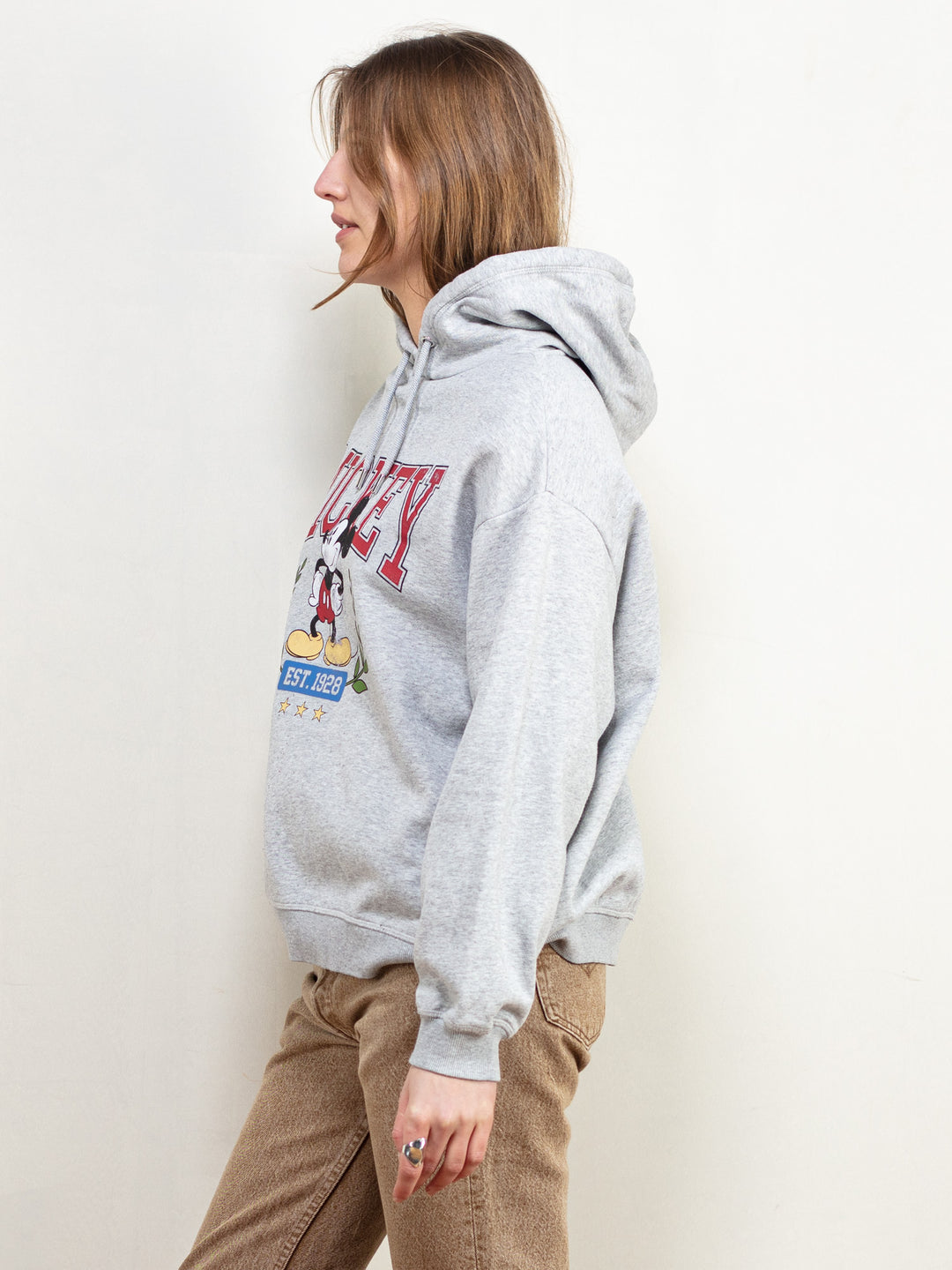 Vintage 90's Women Mickey Mouse Hoodie in Grey - NorthernGrip