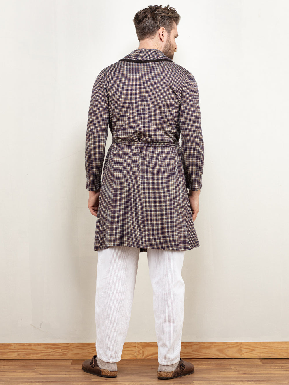 Vintage 80's Men Dressing Gown in Brown - NorthernGrip