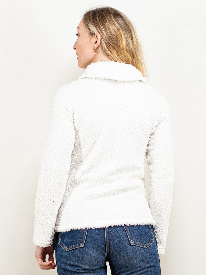 Vintage 90's Women Patagonia Full Zip Fleece in White - NorthernGrip