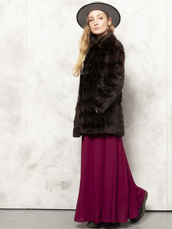 Vintage 60's Women Brown Fur Coat - NorthernGrip