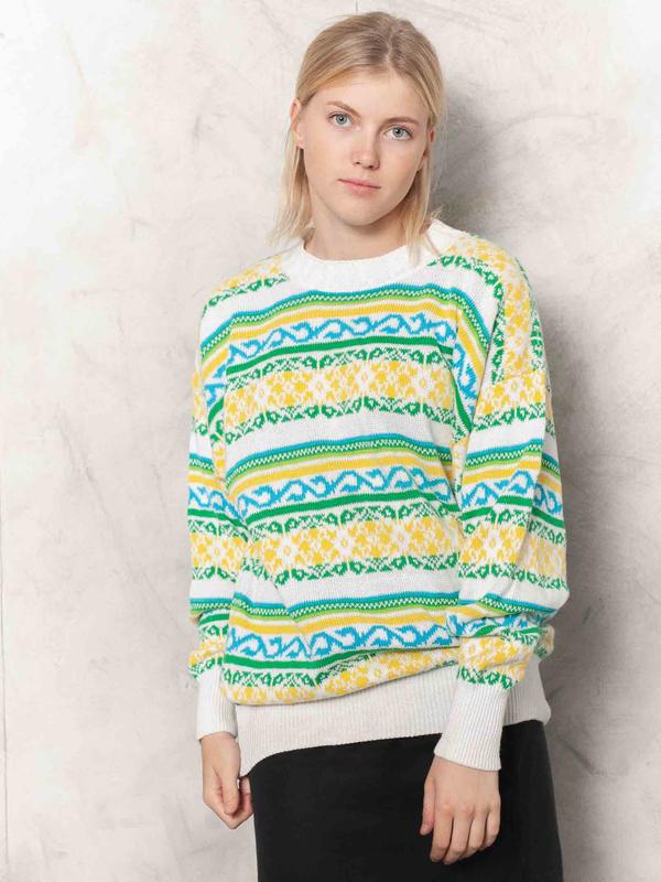 Vintage 80's Patterned Women Sweater - NorthernGrip