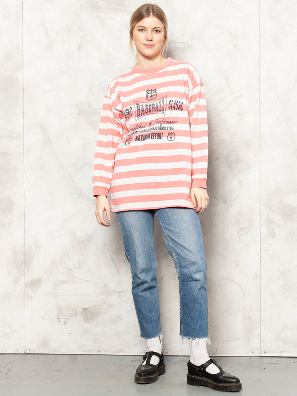 Vintage 90's Striped Women Sweatshirt - NorthernGrip