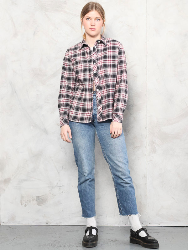 Vintage Women 90's Plaid Women Shirt - NorthernGrip