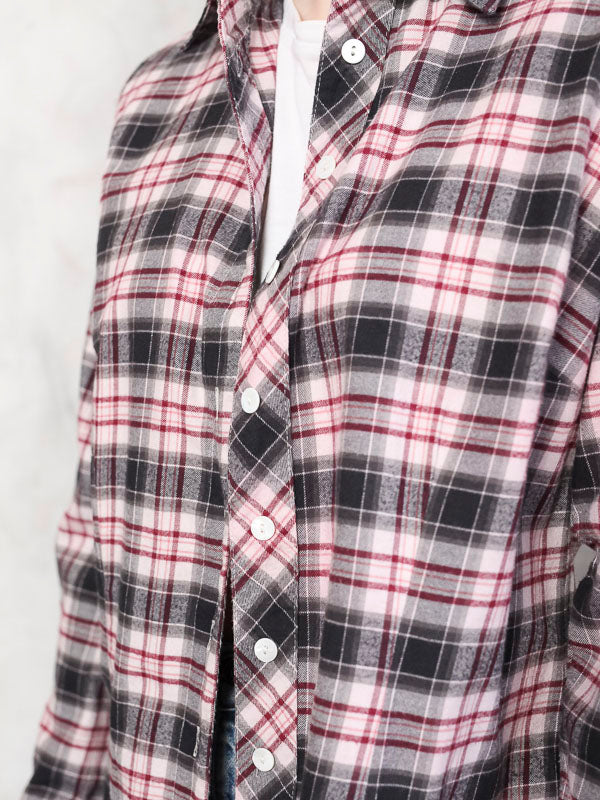 Vintage Women 90's Plaid Women Shirt - NorthernGrip
