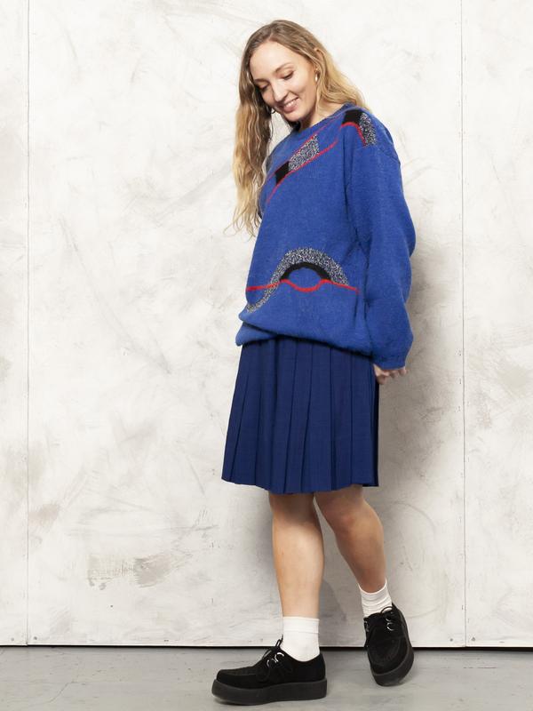 Vintage 80's Bold Blue Women Sweater - NorthernGrip