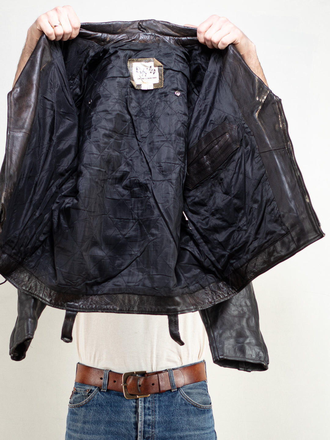 Vintage 90's Men Black Biker Jacket - NorthernGrip