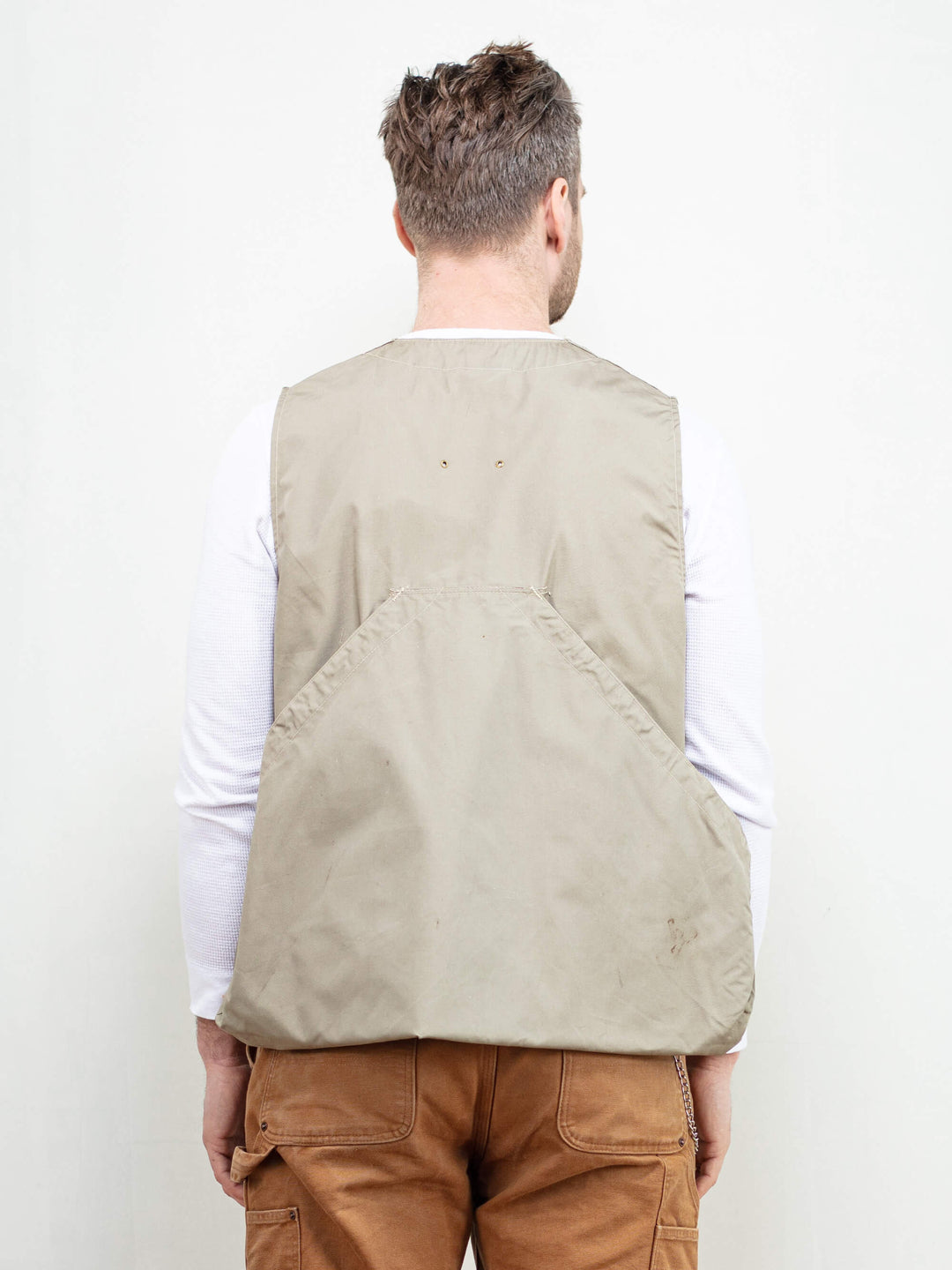 Vintage Men 80's Grey Hunting Waistcoat Vest - NorthernGrip