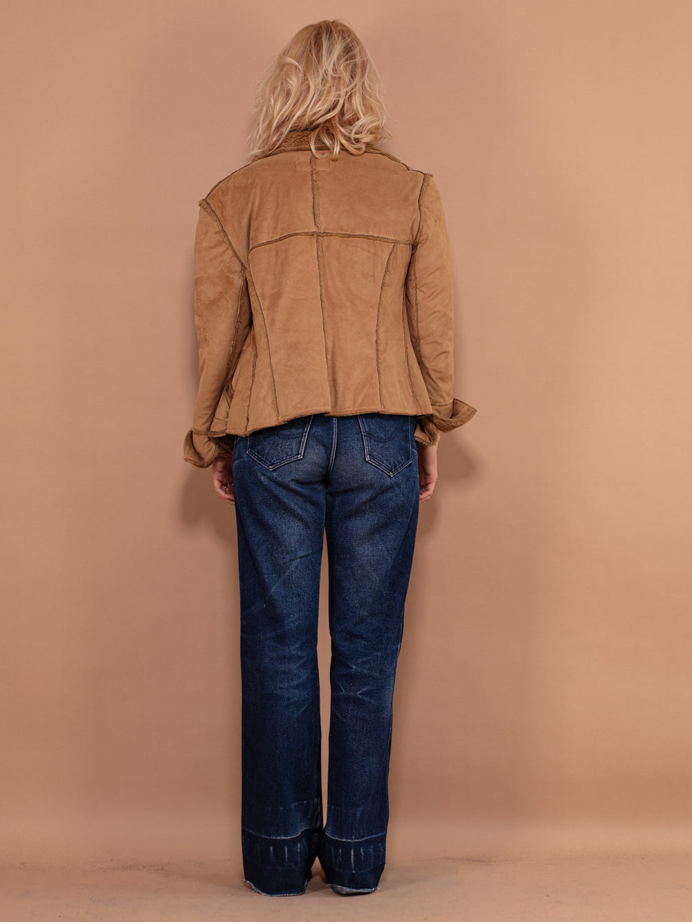 Vintage 00's Women Velour Jacket in Brown - NorthernGrip