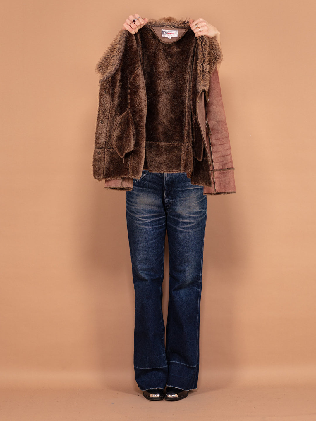 V5756 Online Vintage Store | 90's Women Faux Sheepskin Jacket | Northern Grip ...