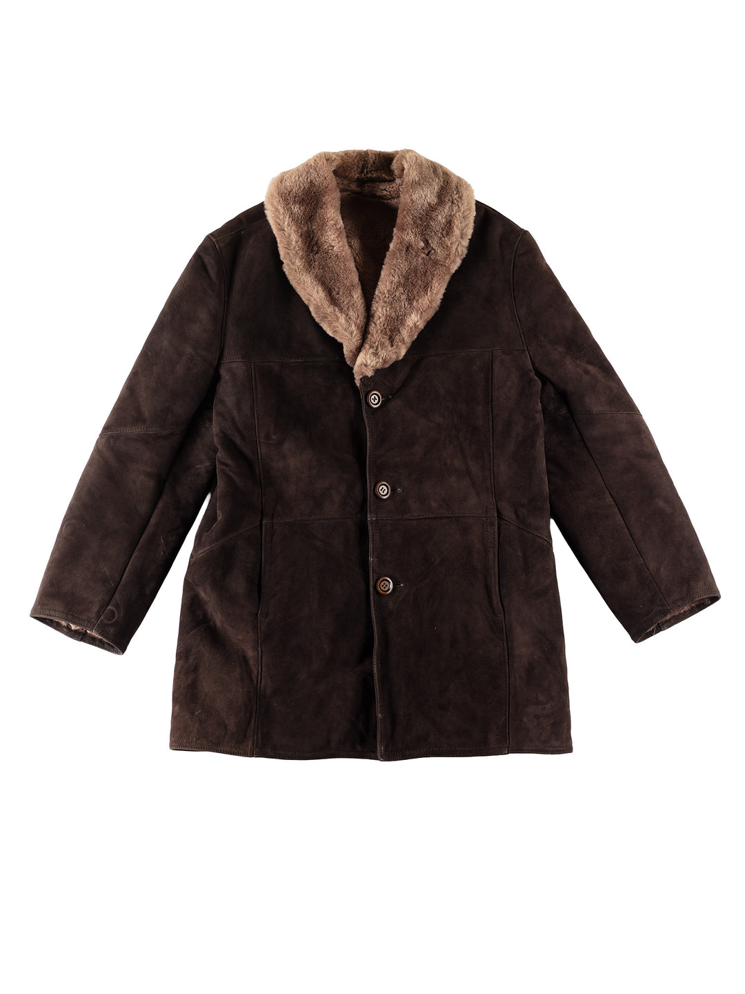 Vintage 70's Men Sheepskin Coat in BrownVN755