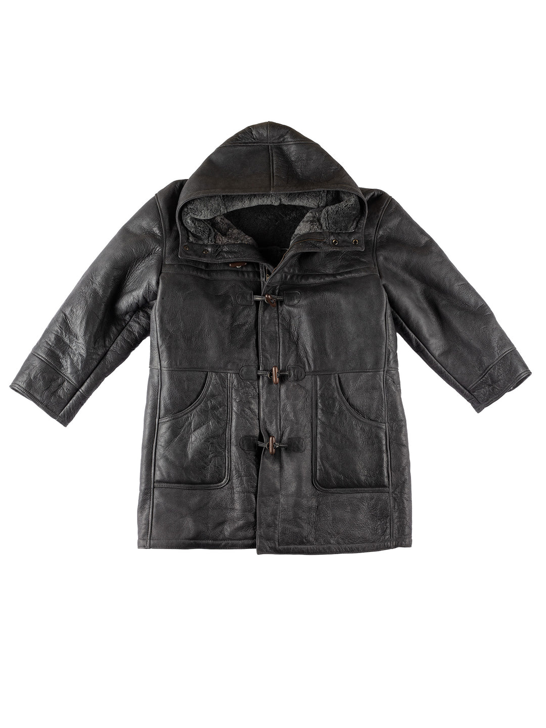Vintage 80's Men Sheepskin Coat in BlackVN561