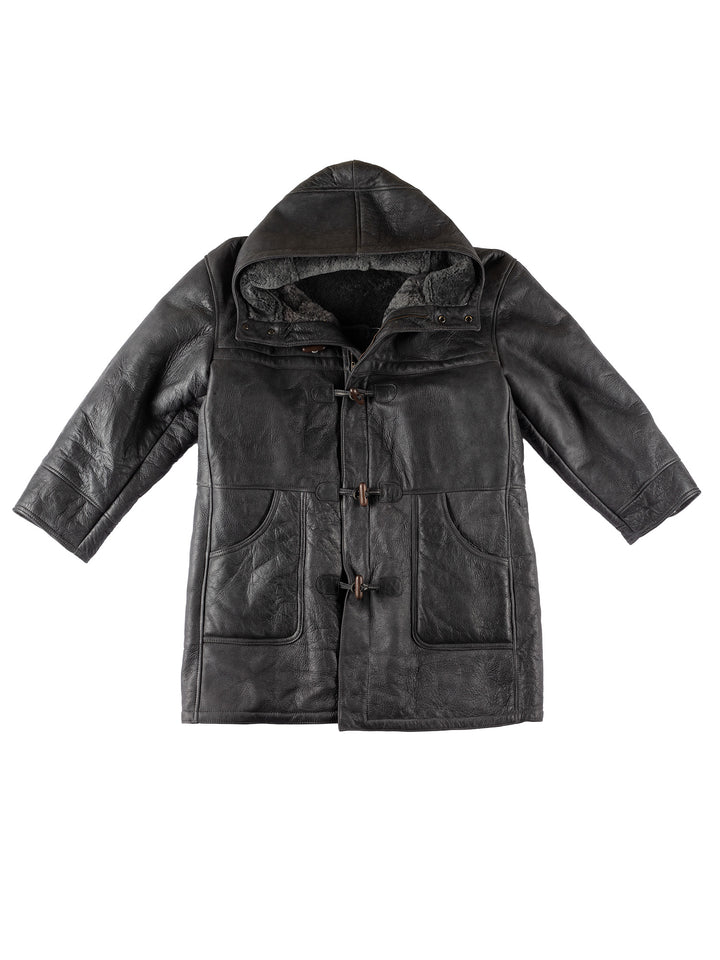 Vintage 80's Men Sheepskin Coat in BlackVN561