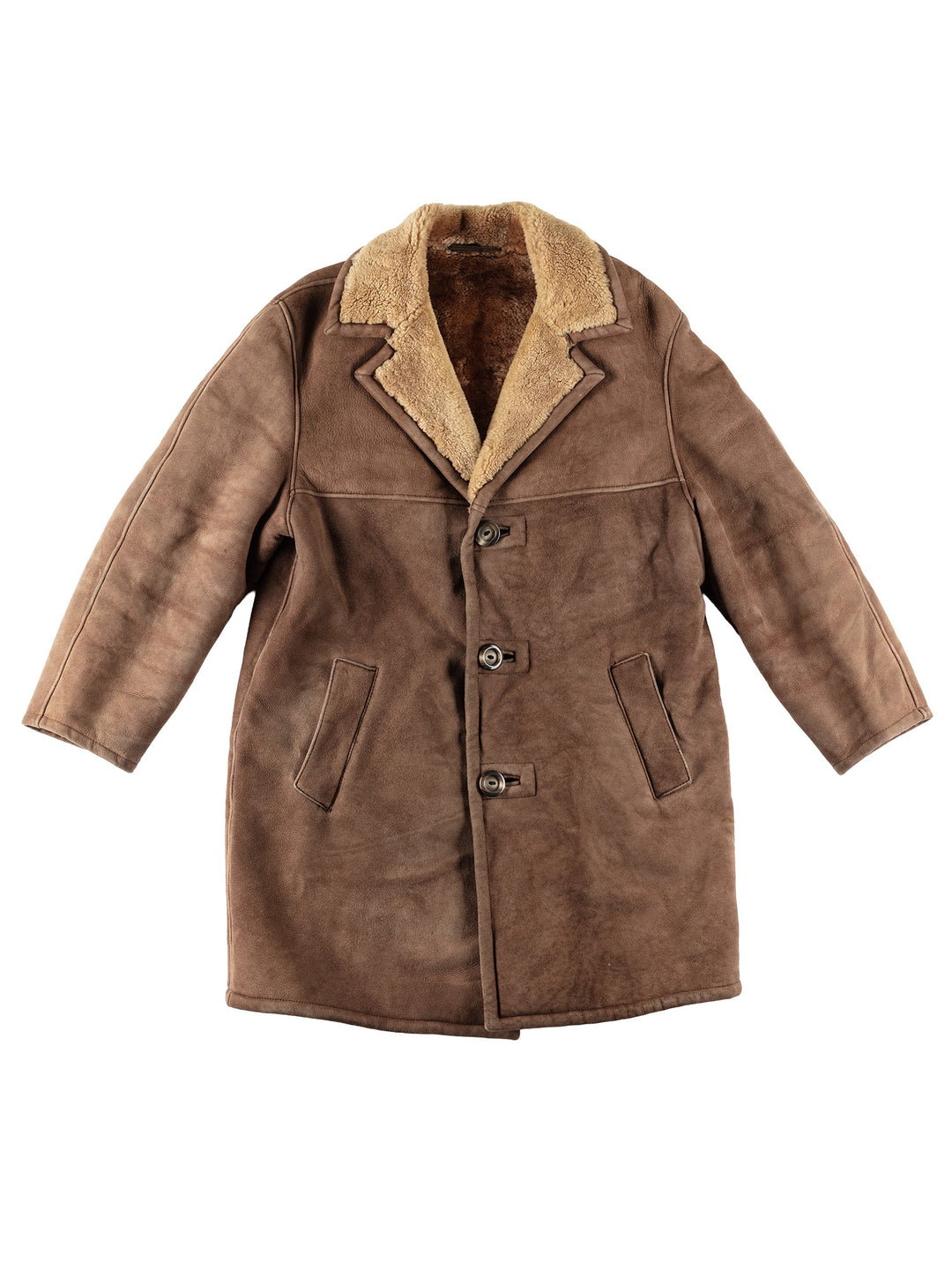 Vintage 70's Men Sheepskin Coat in BrownVN571