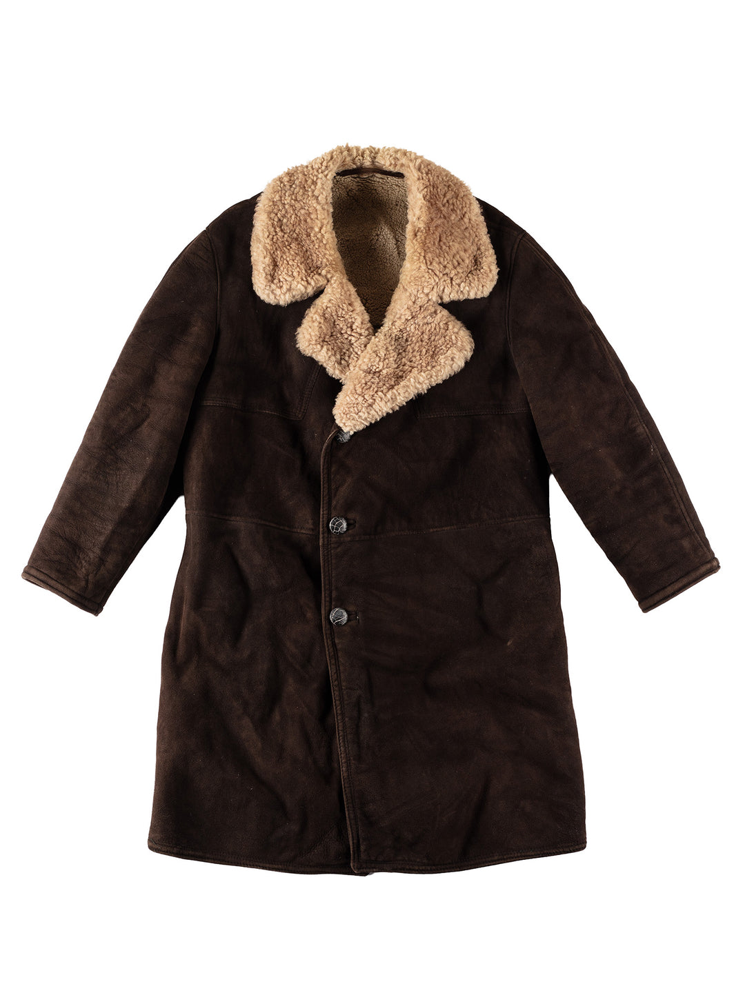 Vintage 80's Men Sheepskin Coat in BrownVN418