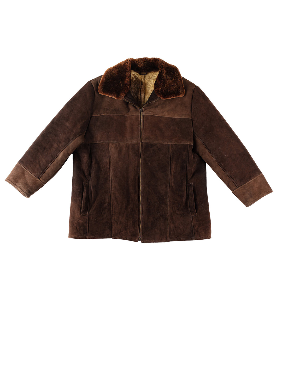Vintage 90's Men Sheepskin Coat in BrownVN276