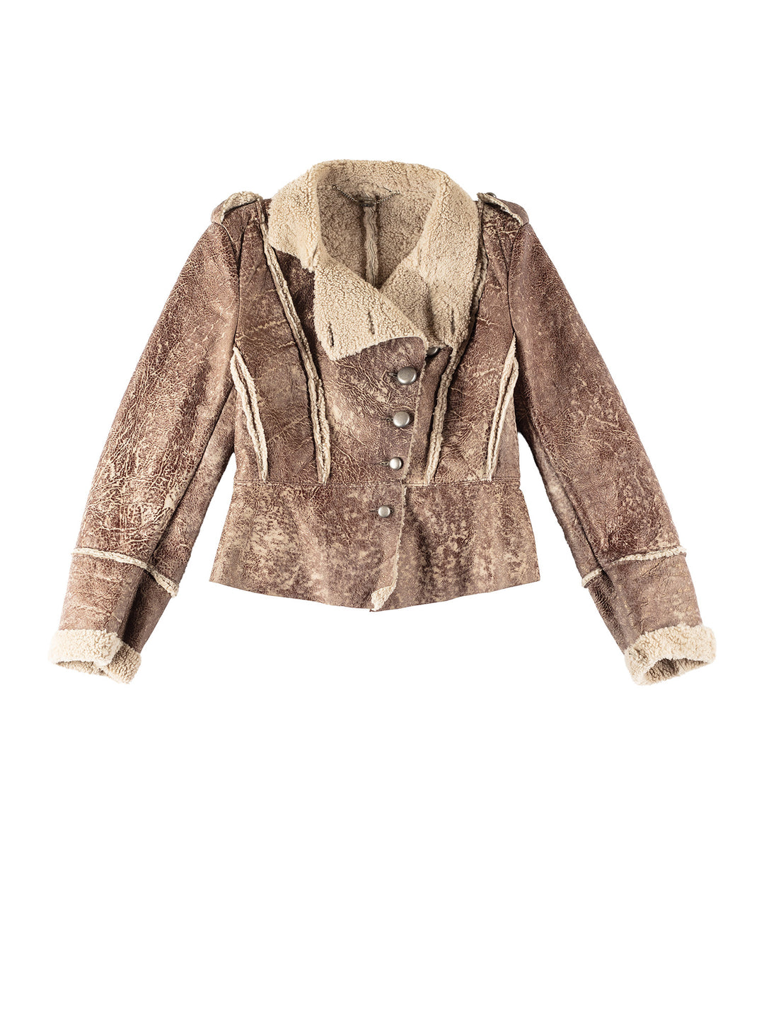 Vintage 70's Women Sheepskin Jacket in BeigeMN367