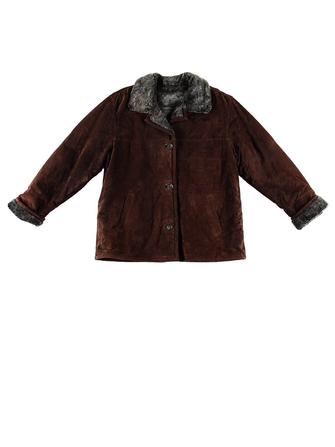 Vintage 80's Women Sheepskin Coat in BrownMN754