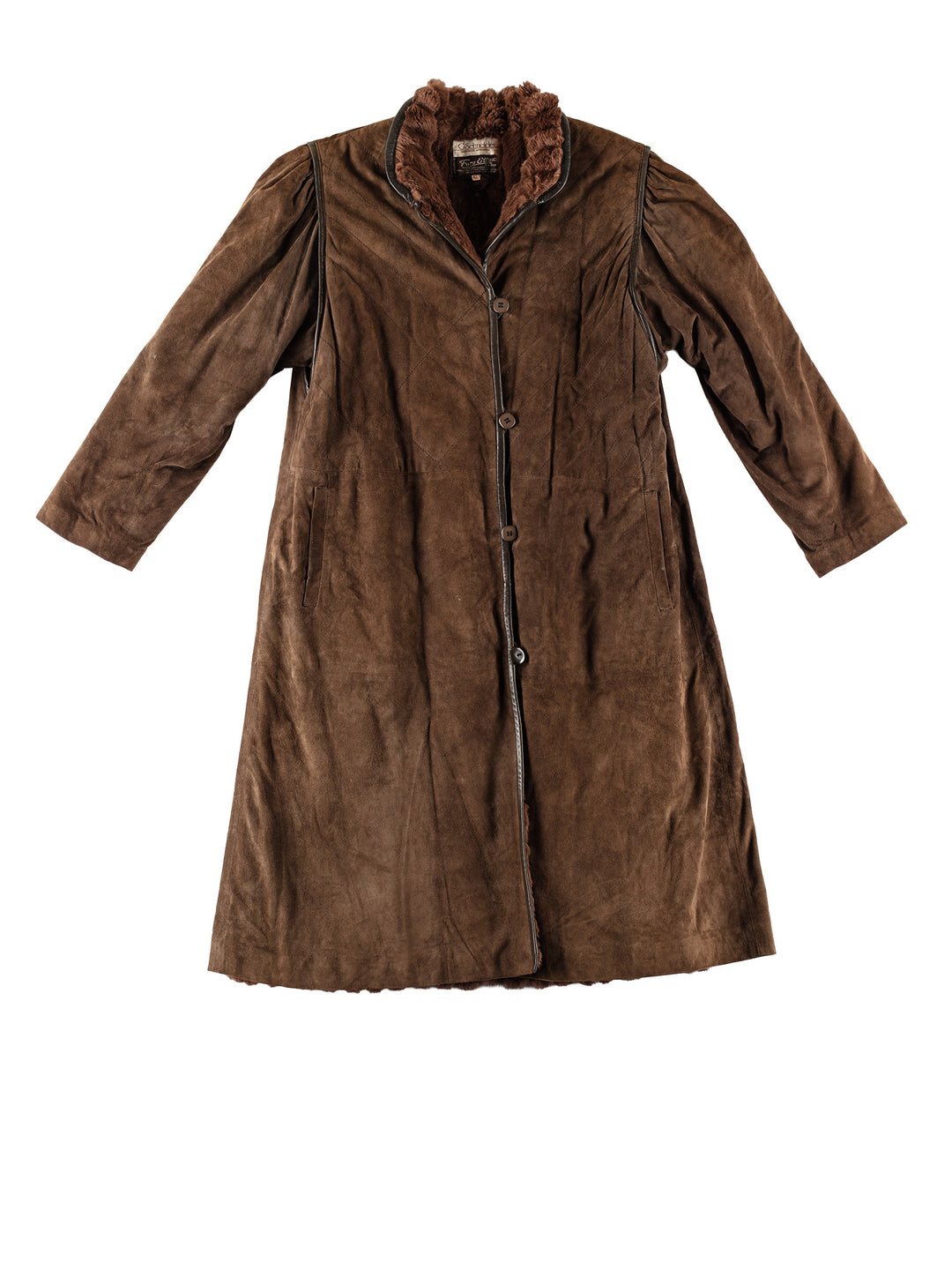 Vintage 90's Women Sheepskin Coat in BrownMN777