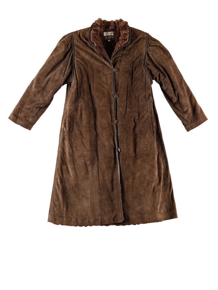 Vintage 90's Women Sheepskin Coat in BrownMN777