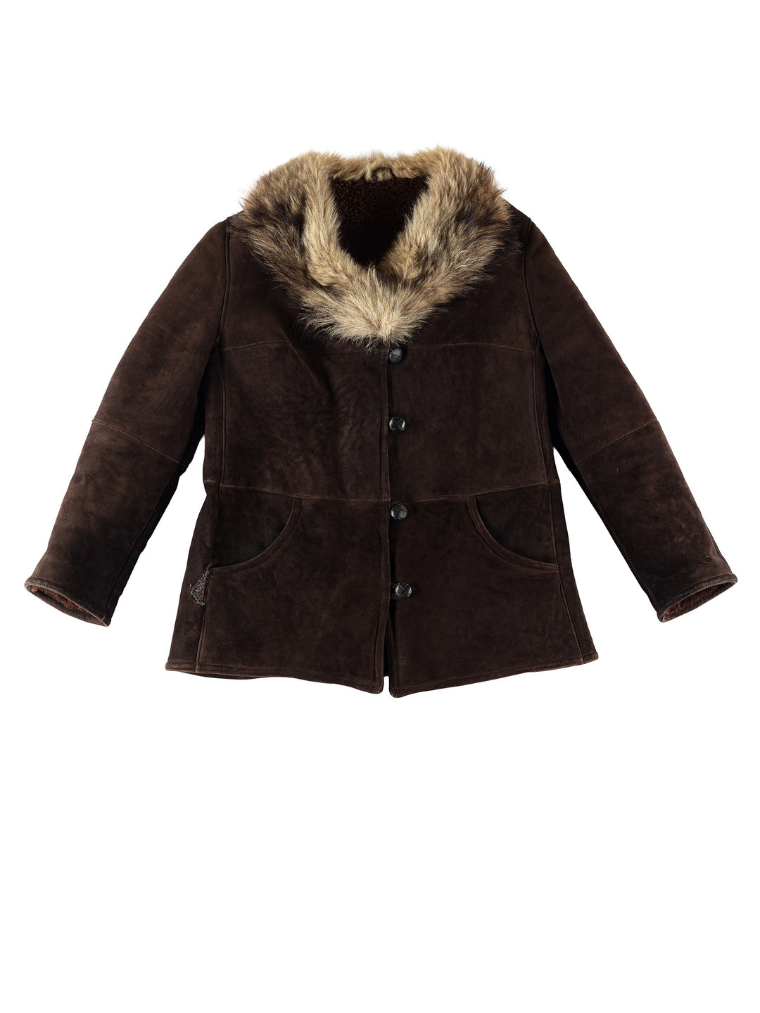 Vintage 70's Women Sheepskin Coat in BrownMN772