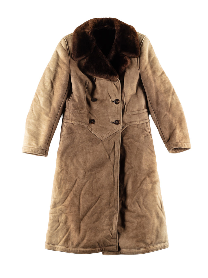 Vintage 70's Women Sheepskin Coat in BrownMN807