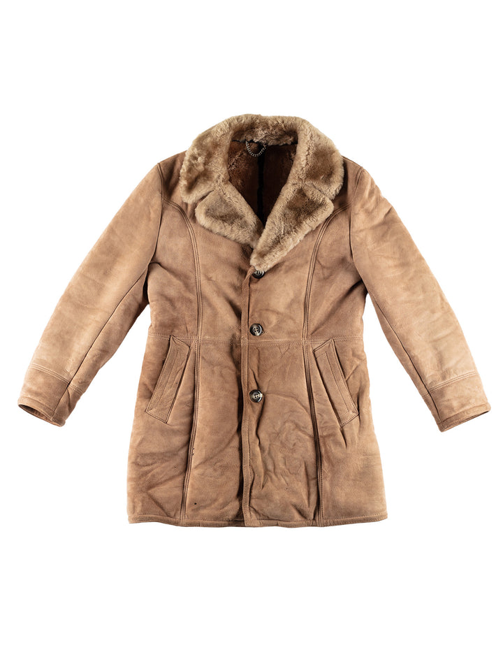 Vintage 70's Men Sheepskin Coat in BeigeVN464