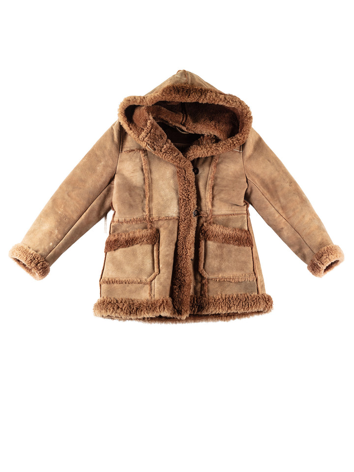 Vintage 70's Women Sheepskin Coat in BrownMN274