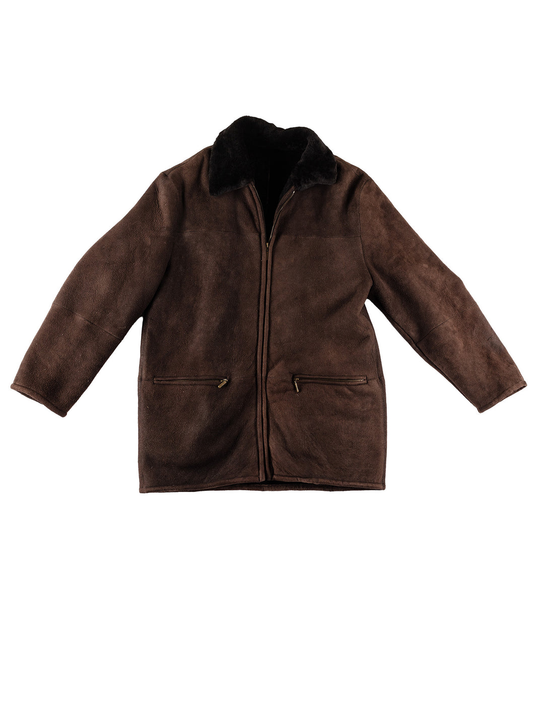 Vintage 80's Men Sheepskin Coat in BrownVN608