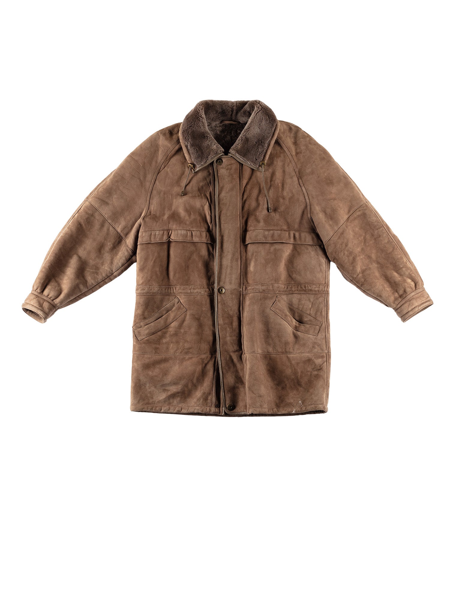 Online Vintage Store | Vintage 80's Men Sheepskin Coat in Brown