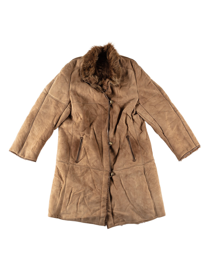 Vintage 70's Women Sheepskin Coat in BrownMN603