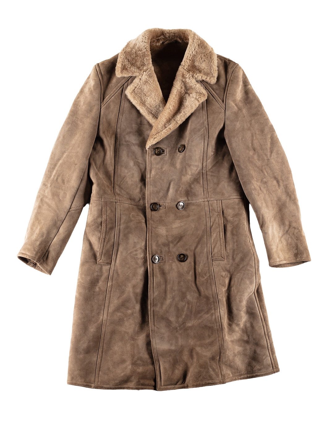 Vintage 70's Men Sheepskin Coat in BeigeVN785