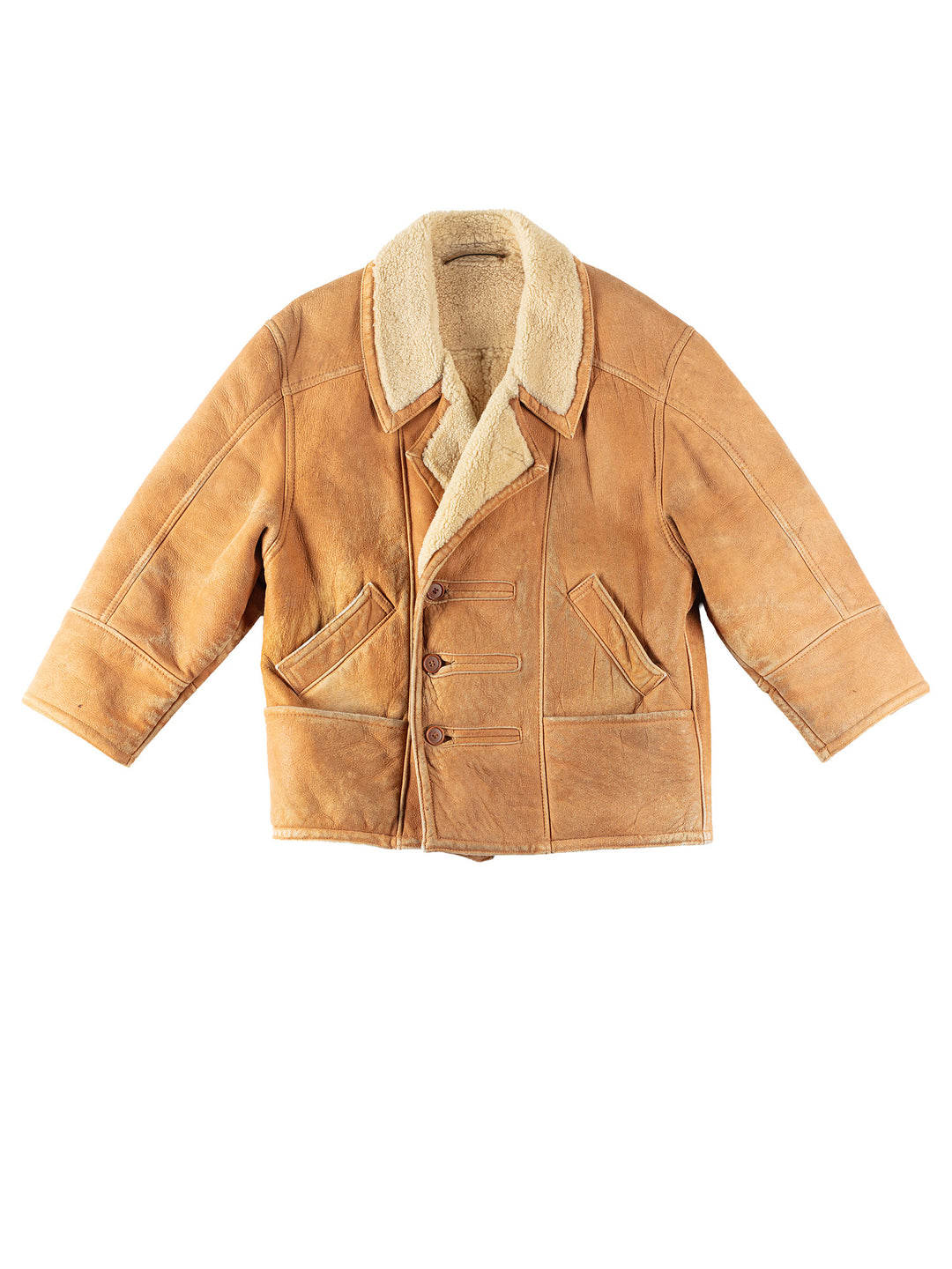 Vintage 80's Men Sheepskin Coat in BeigeVN279