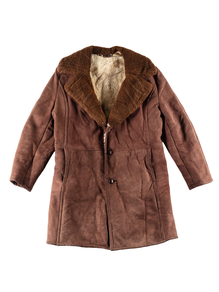 Vintage 70's Men Sheepskin Coat in BrownVN761
