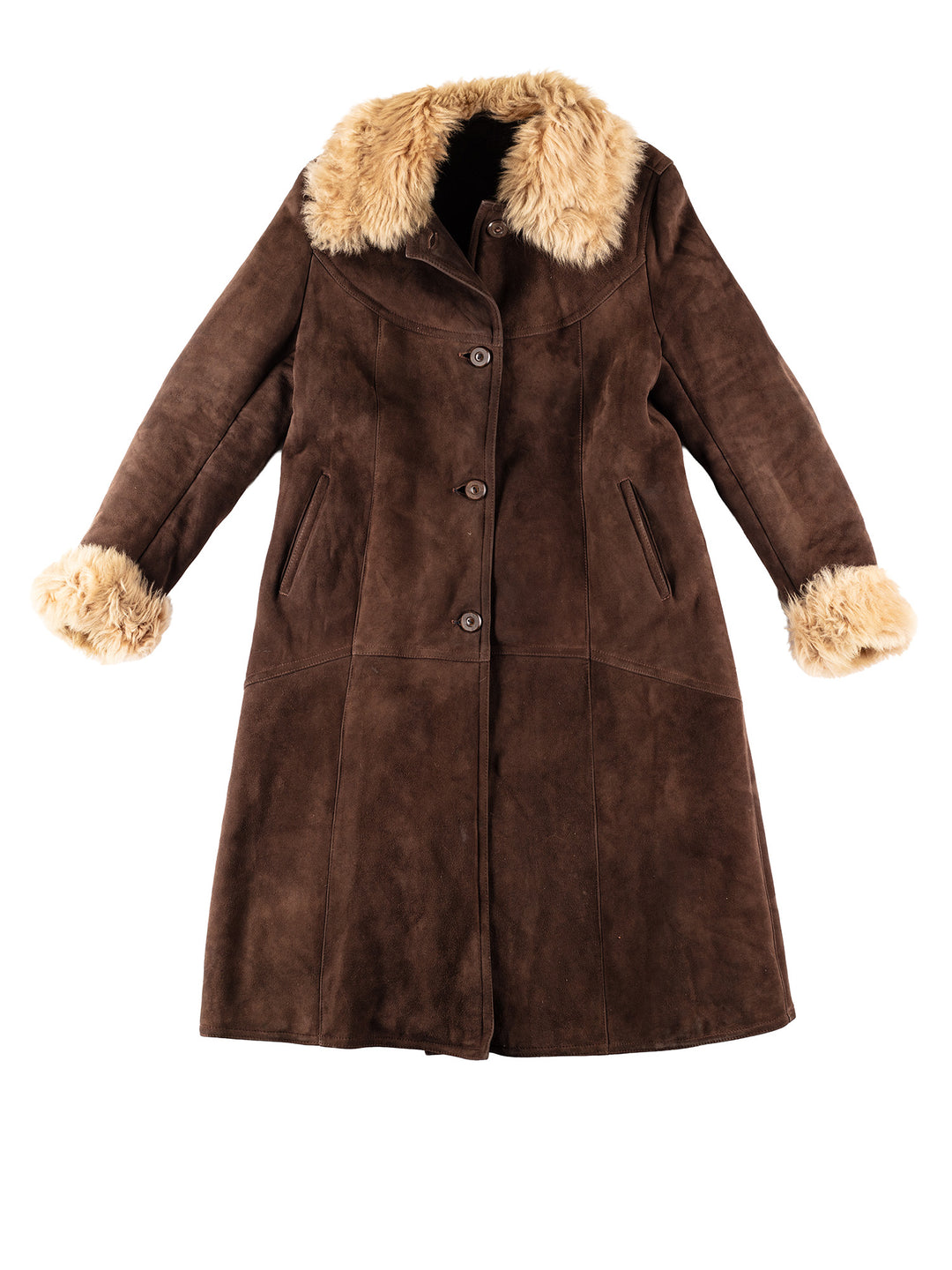 Vintage 70's Women Sheepskin Coat in BrownMN334