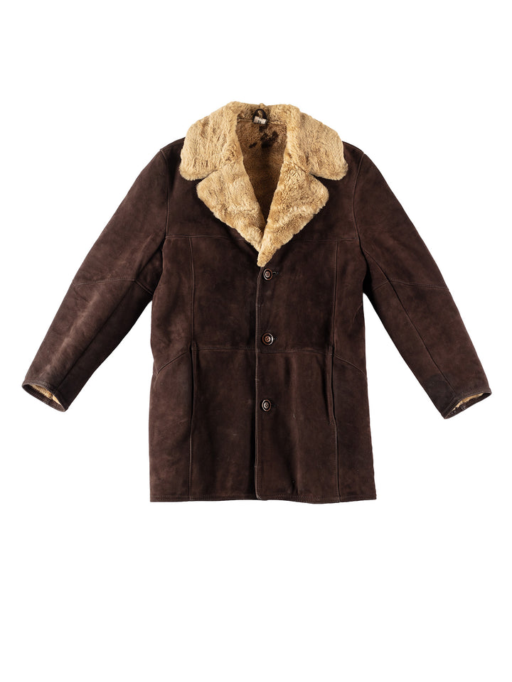 Vintage 70's Men Sheepskin Coat in BrownVN315