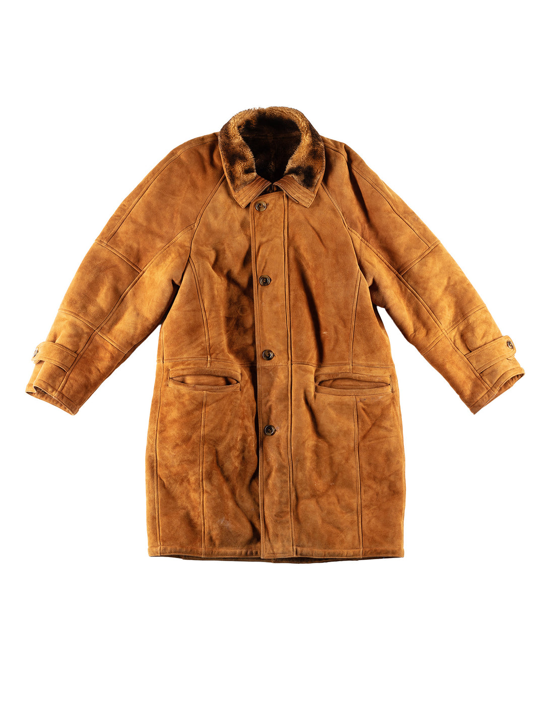 Vintage 80's Men Sheepskin Coat in BrownVN762