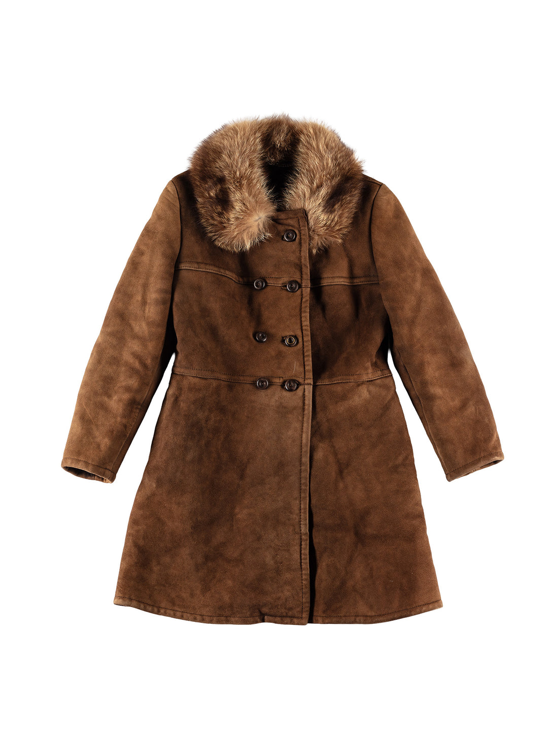 Vintage 70's Women Sheepskin Coat in BrownMN743