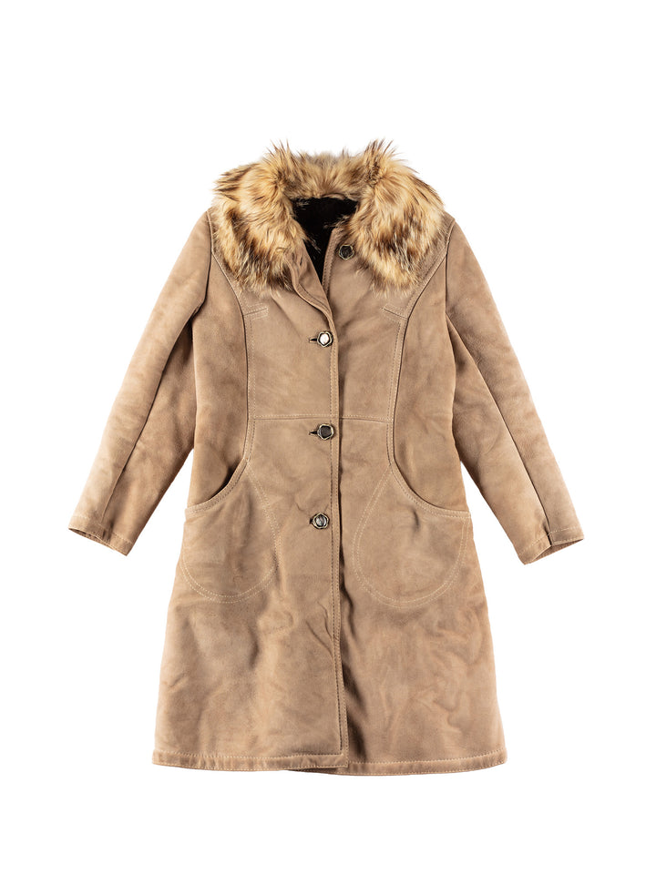 Vintage 70's Women Sheepskin Coat in BrownMN626