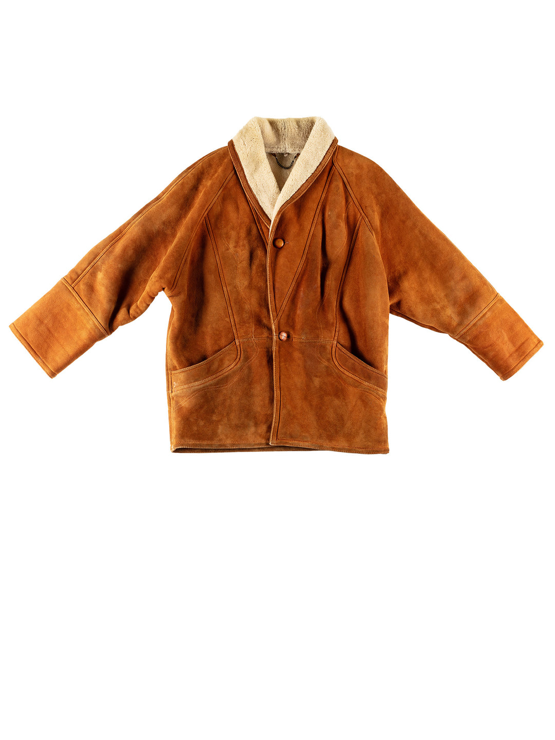 Vintage 80's Men Sheepskin Coat in BrownVN706