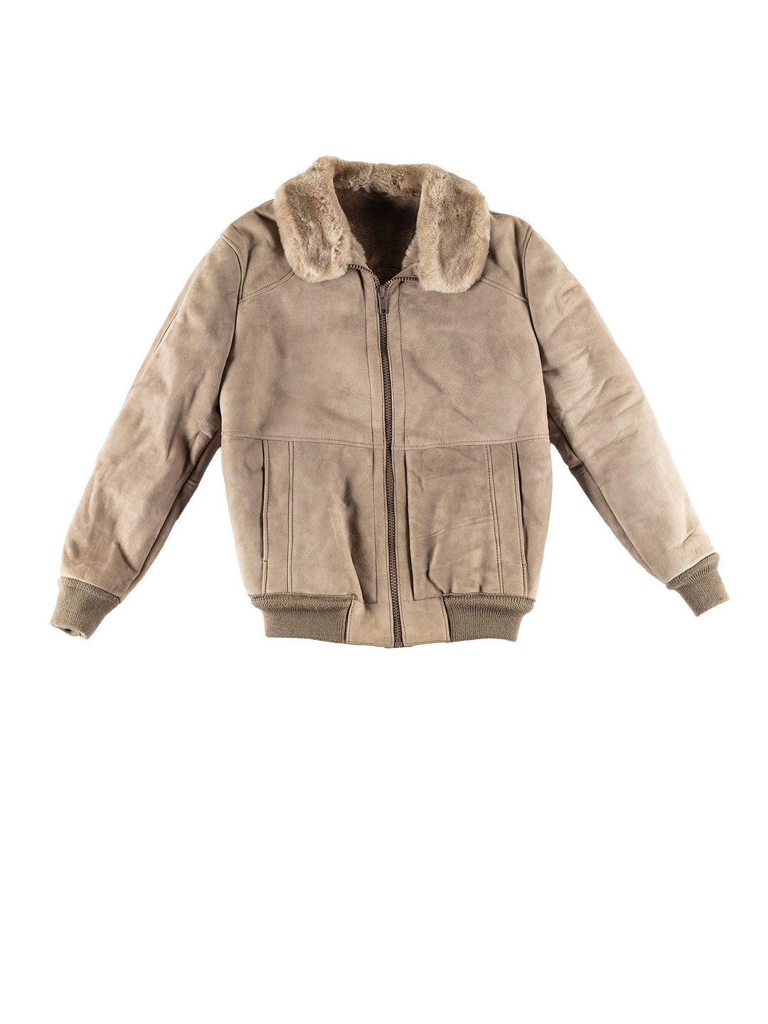 Vintage 80's Men Sheepskin Jacket in GrayVN744