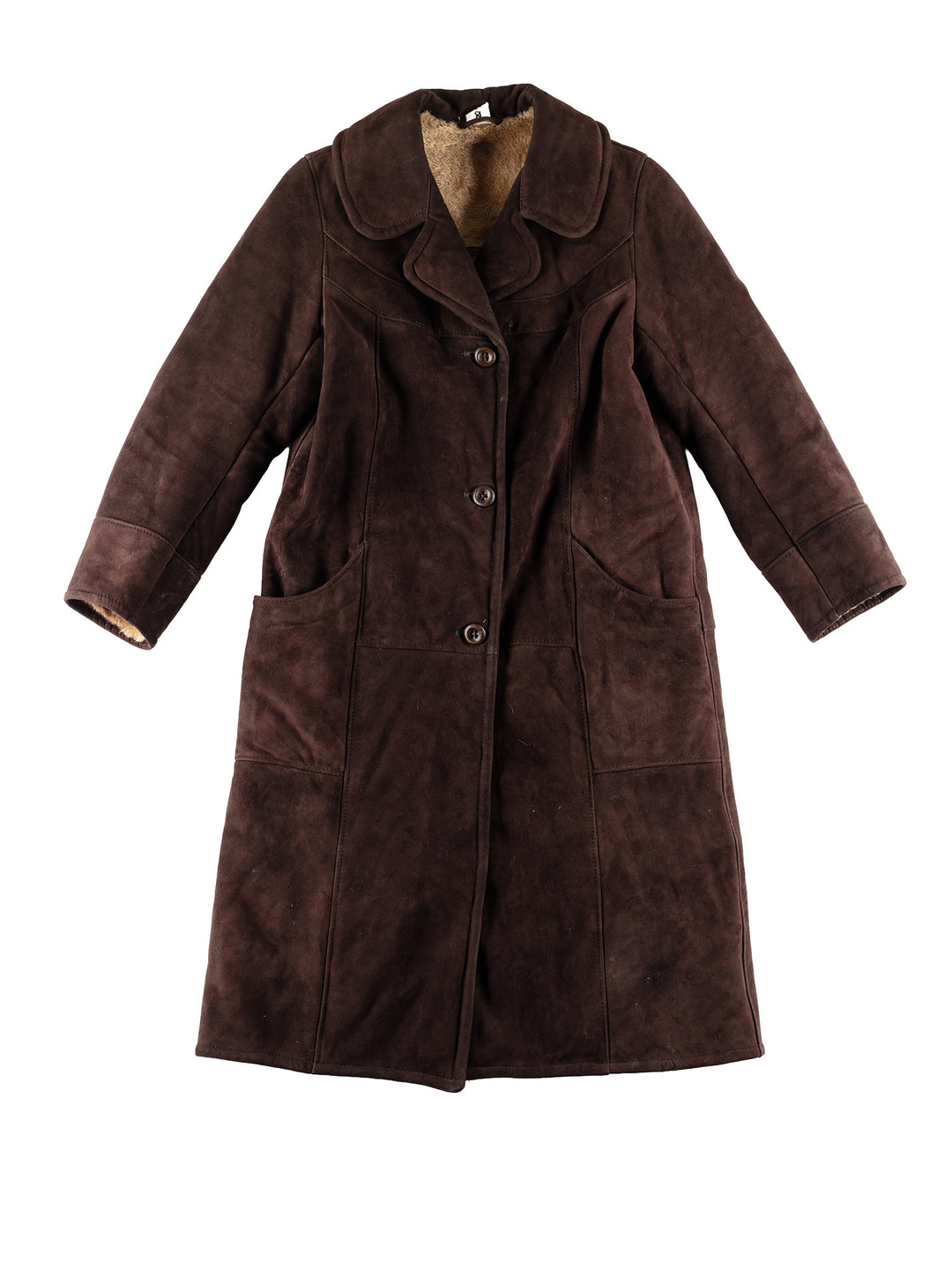 Vintage 70's Women Sheepskin Coat in BrownMN812