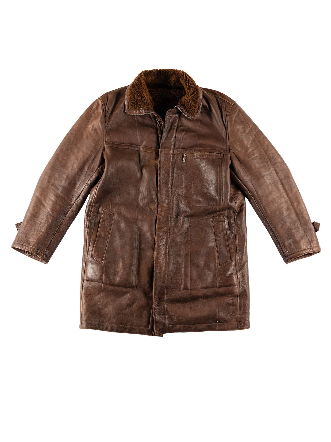 Vintage 80's Men Sheepskin Coat in BrownVN573