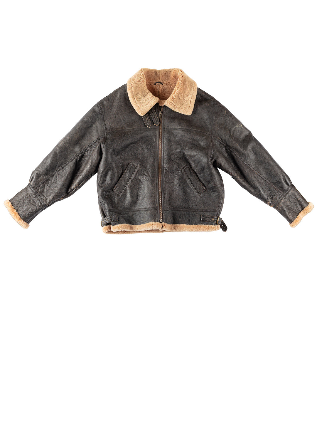 Vintage 80's Men Sheepskin Jacket in BrownVN277